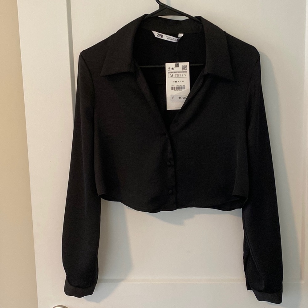 New Zara crop black beautiful top